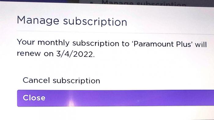 manage subscriptions area